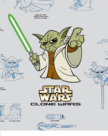 Star Wars: Clone Wars Hand Painted and Signed Yoda Animation Cel